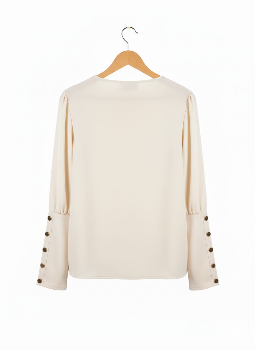 Blouse Femme Fluide Col V Manches Longues Coupe Élégante Confort Chic Bureau – Perla Chic | LyaMode