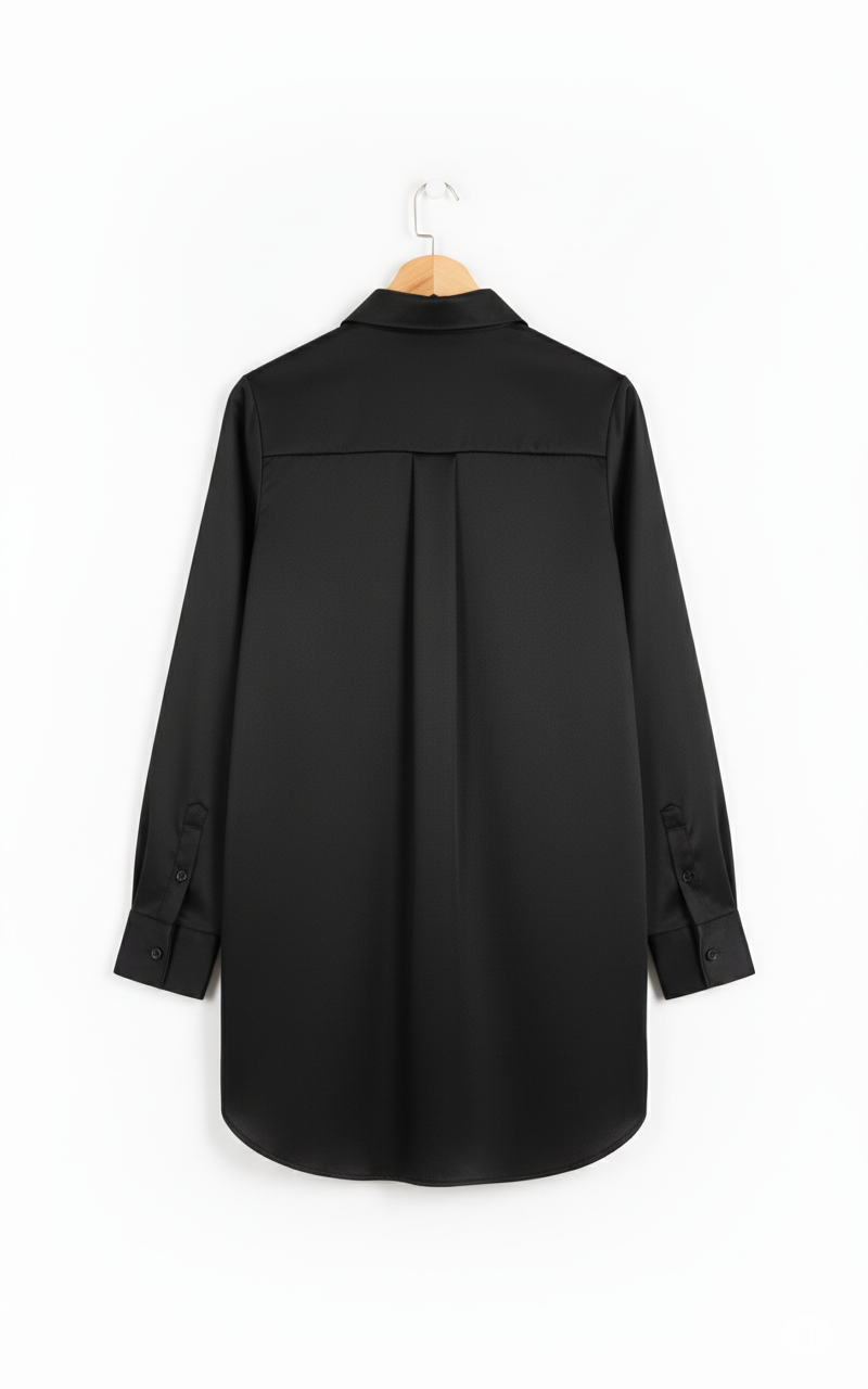 Chemise femme noire fluide coupe élégante manches longues tissu stretch confortable chic minimaliste bureau soirée taille unique | ChicNoir – LyaMode