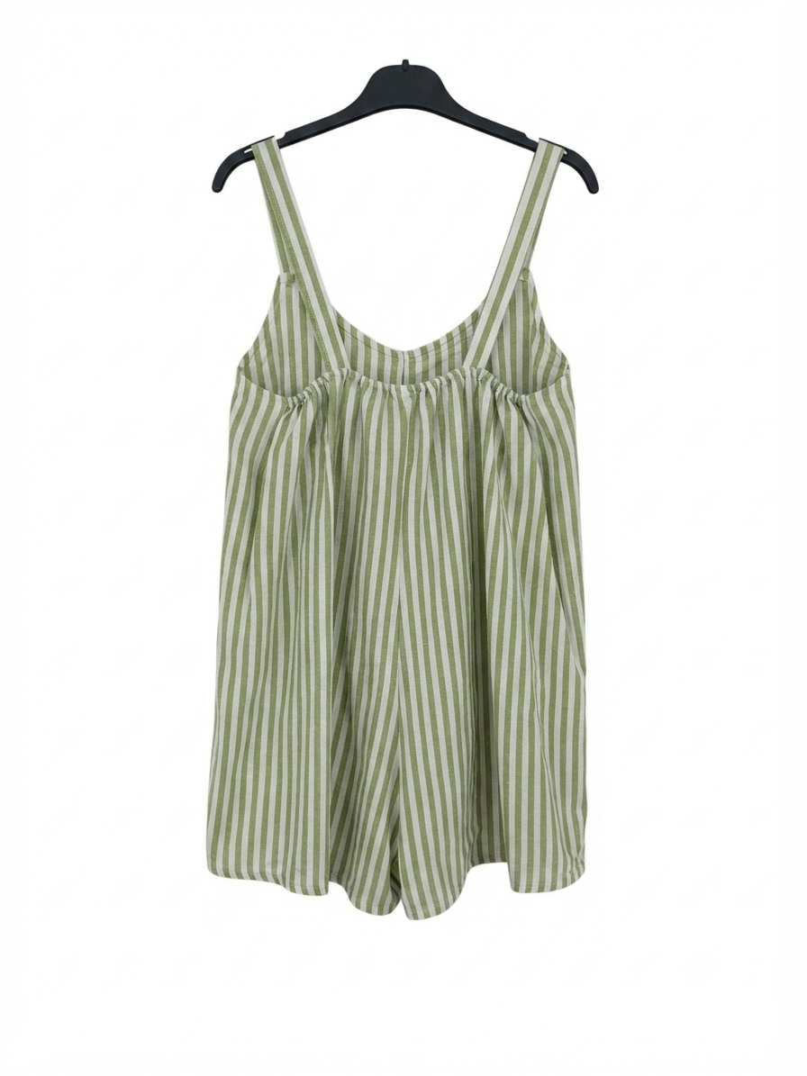 Combi-short Riviera rayé en viscose et lin | LyaMode