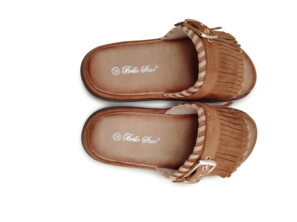 Mules à franges femme effet daim boucle élégante confort été | Mules Allure Franges LyaMode