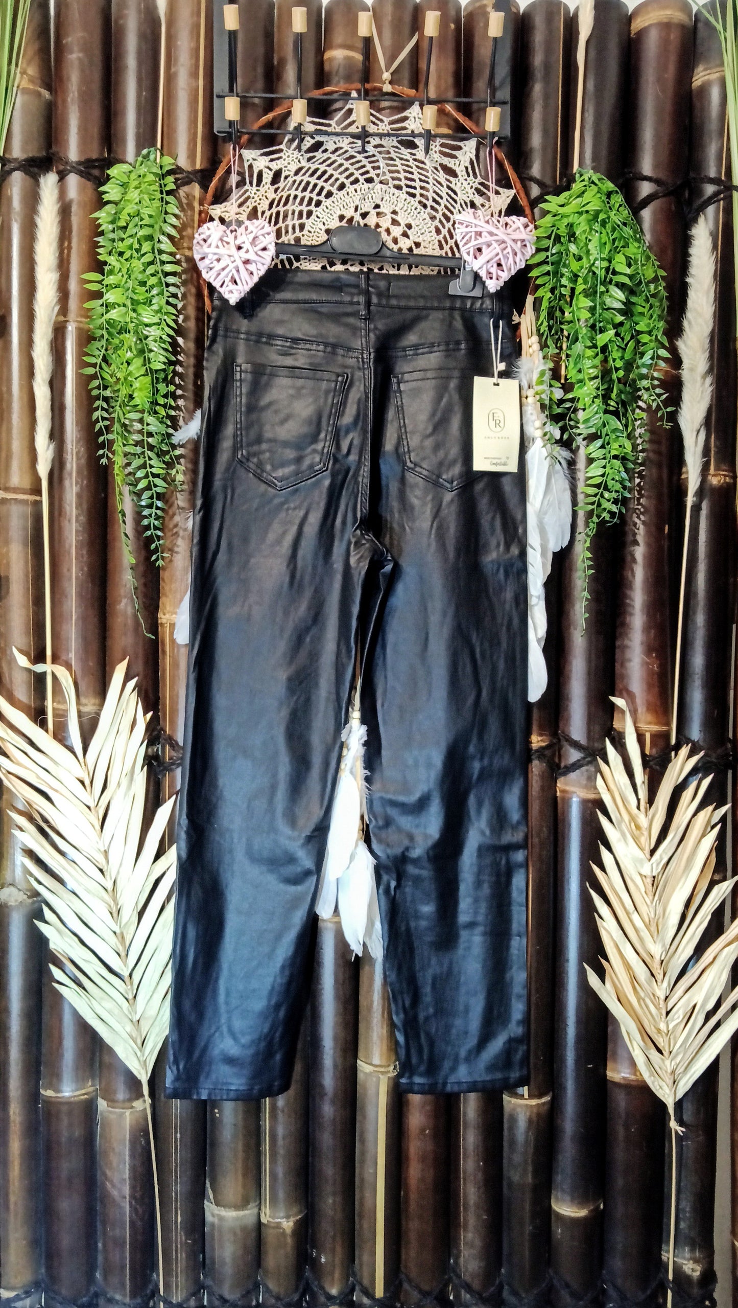 Pantalon Mom-Fit Simili Glam