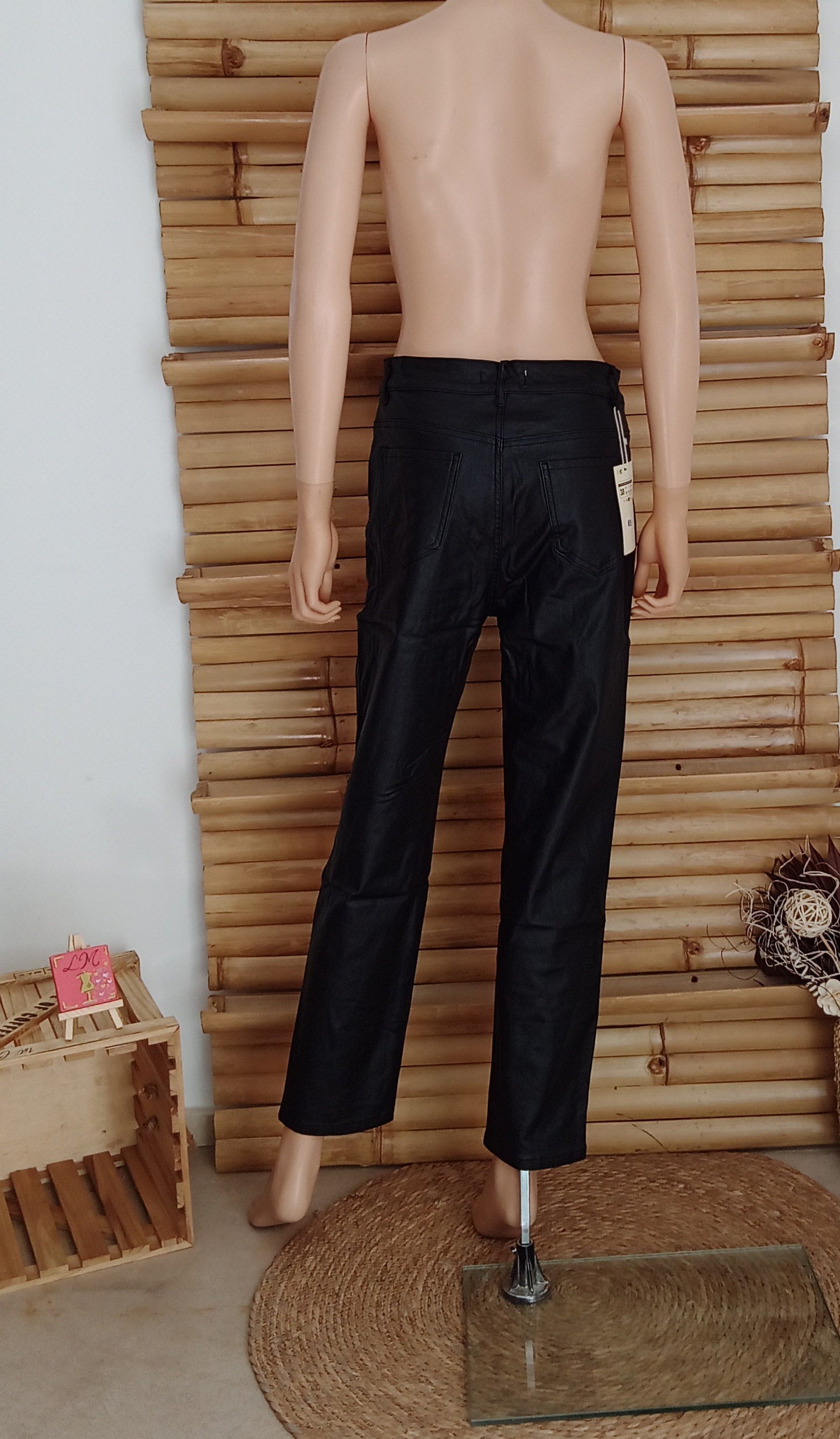 Pantalon Mom-Fit Simili Glam