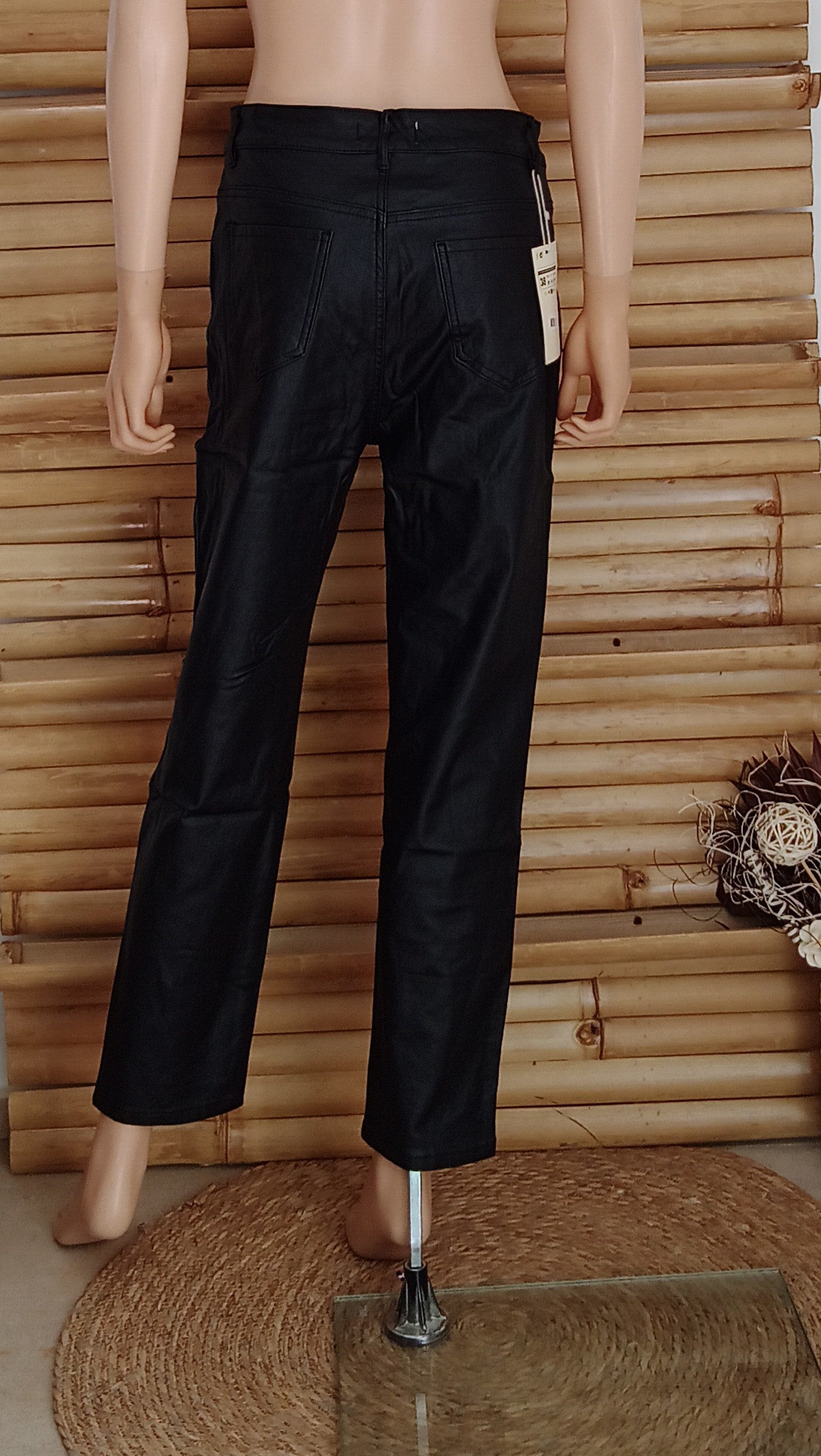 Pantalon Mom-Fit Simili Glam