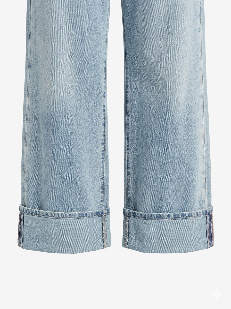 Jean large femme denim clair coupe droite tailles disponibles Denim Pulse Wide LyaMode