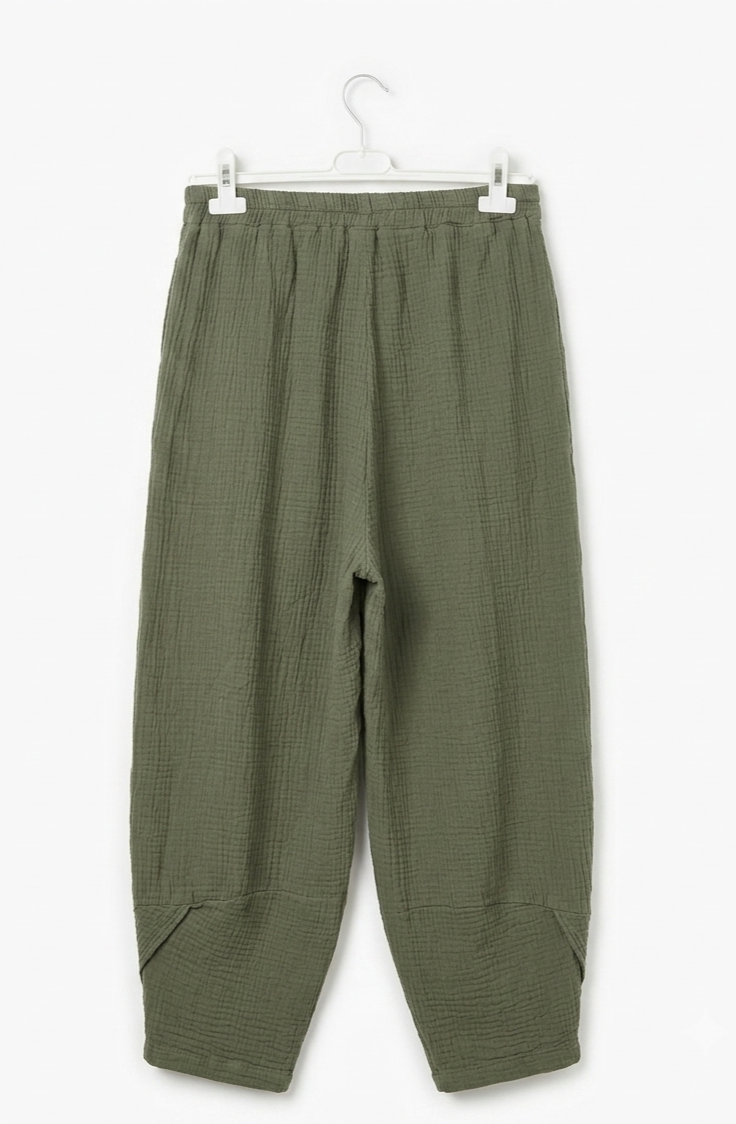 Pantalon Ballon Céleste en gaze de coton 100 % – Taille Unique – LyaMode
