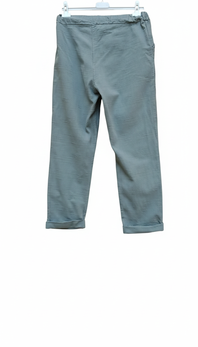 Pantalon Femme Coton Lin Taille Élastique Poches Coupe Confort Été L’Été en Douceur LyaMode