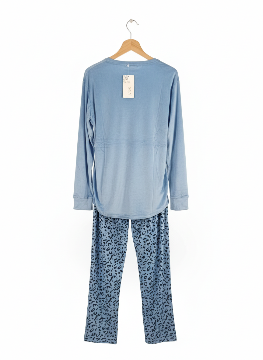 Pyjama Femme Ensemble Nuit Imprimé Léopard Haut Manches Longues + Pantalon Confort – Douceur Féline | LyaMode