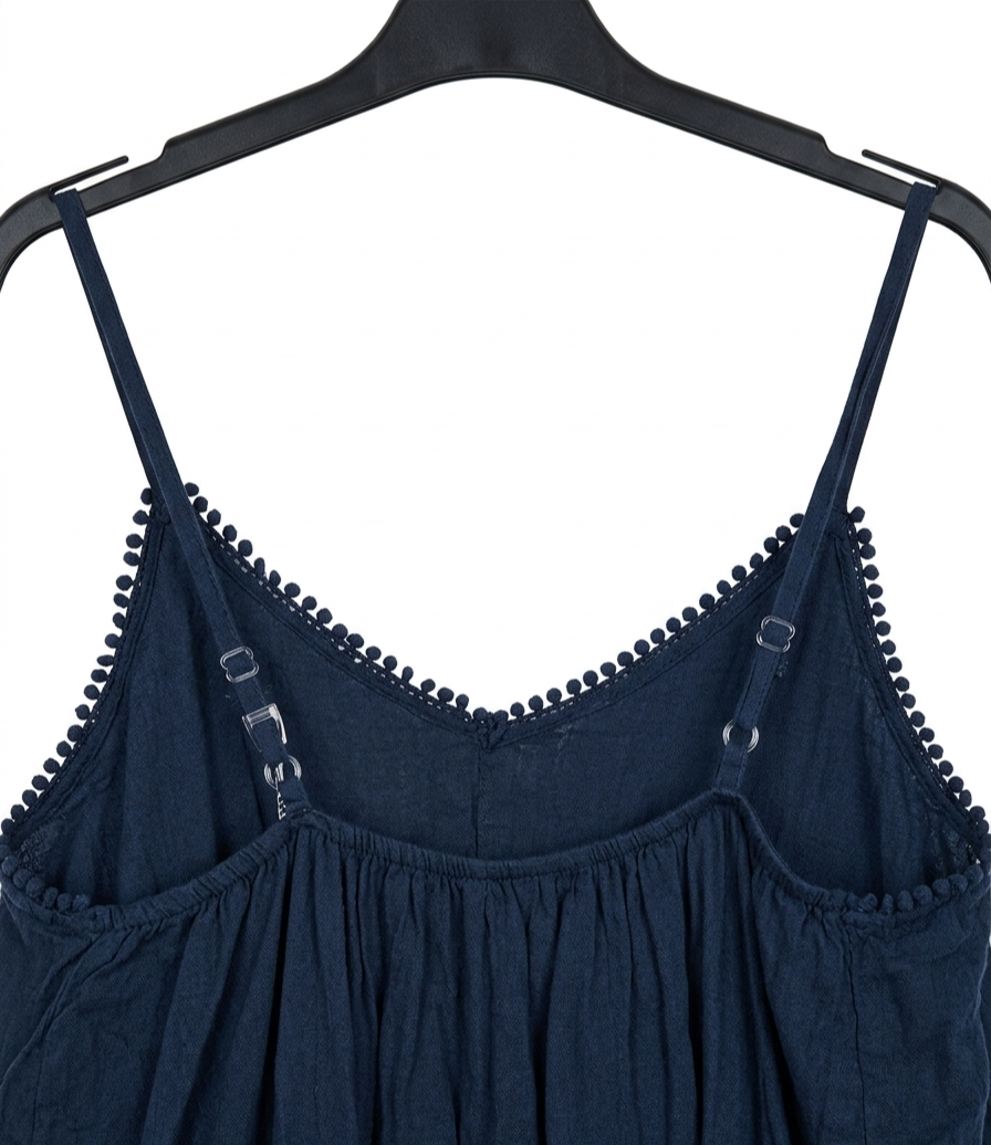 Robe longue SOLEYA en coton – Robe bohème à fines bretelles – LyaMode