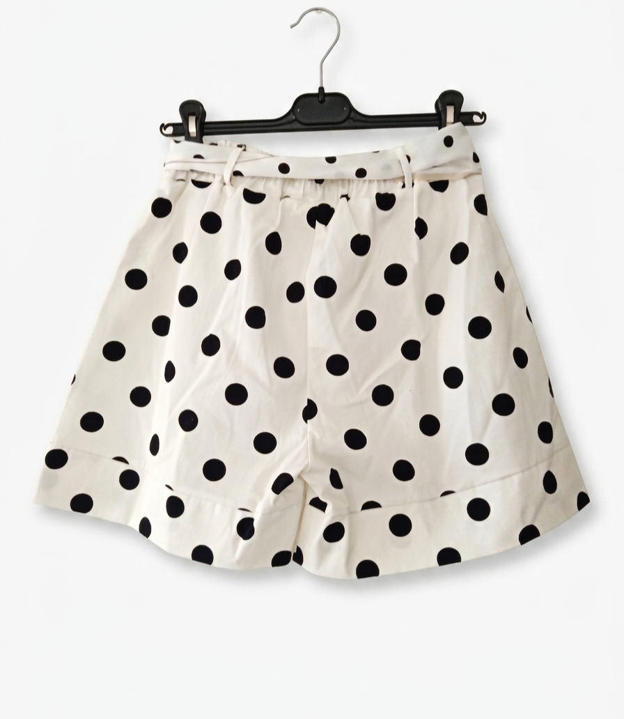 Short femme taille unique coton à pois ceinture à nouer Pois de Charme – LyaMode