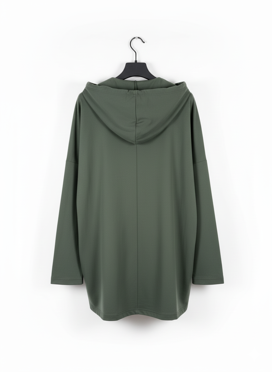 Veste femme légère zippée à capuche coupe fluide confortable viscose stretch casual chic mi-longue taille unique 44/46 | Capulli – LyaMode