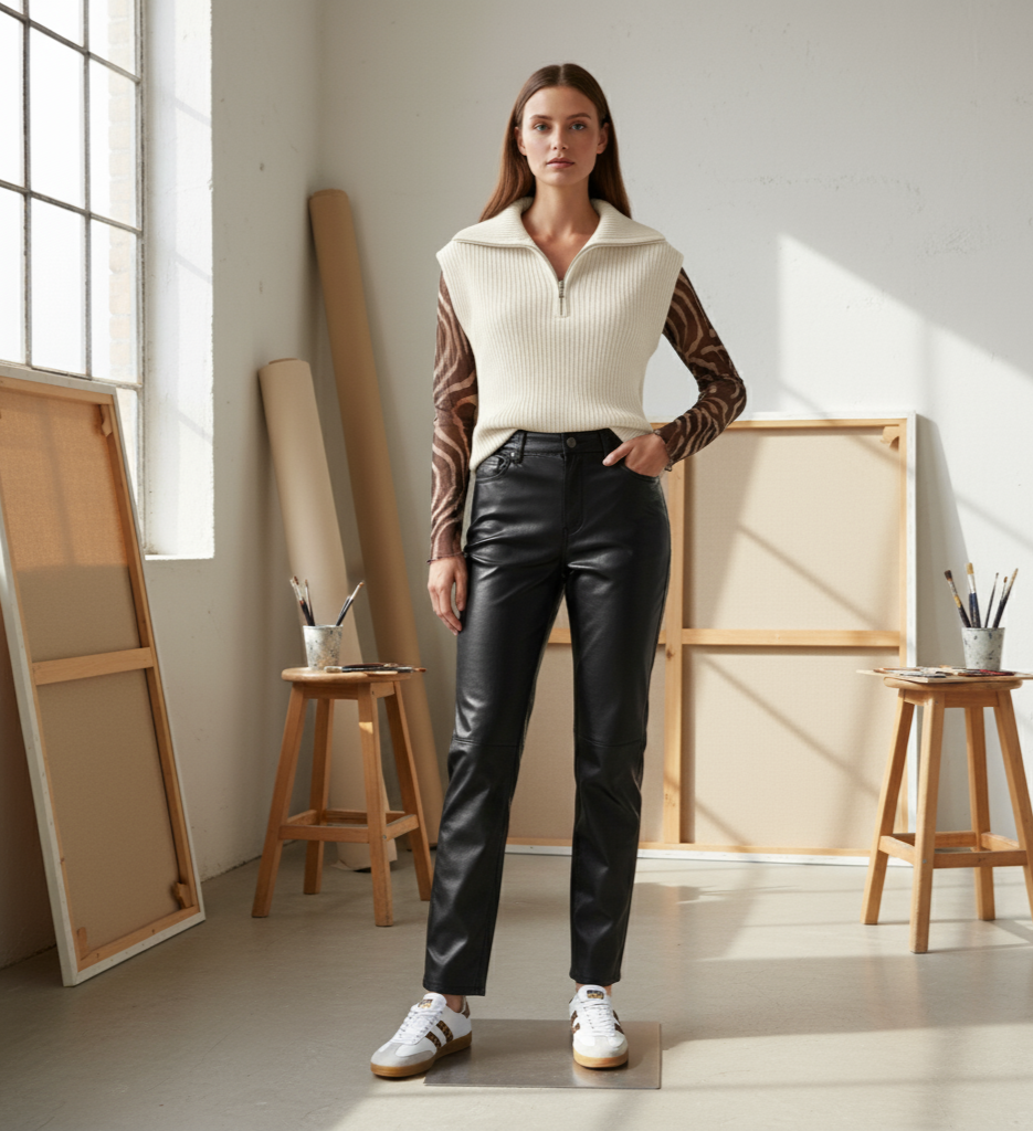 Pull sans manches femme maille douce col zippé coupe confortable chic | Cozy Chic – LyaMode