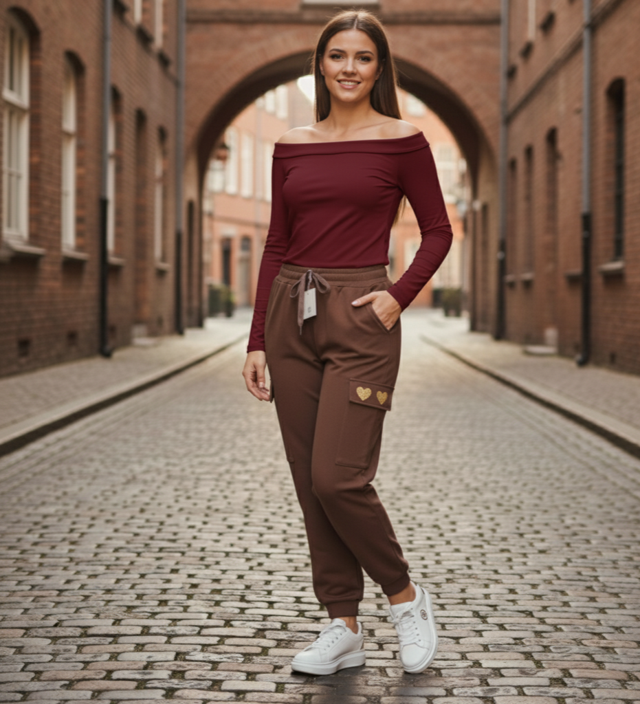 Pantalon cargo femme taille élastique coupe décontractée poches utilitaires coton stretch confortable style urbain casual jusqu’au 42 | Cargo Nova – LyaMode
