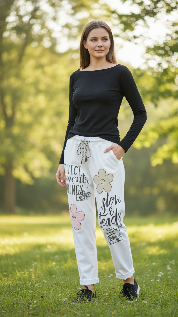 Pantalon magique Femme Confort Coton Stretch Taille Élastique Décontracté – Instants Paisibles | LyaMode
