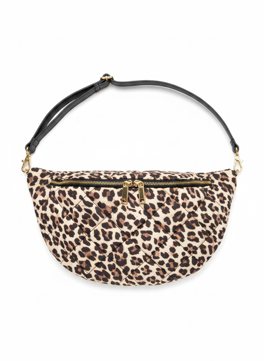 Banane Féline Matelassée Beige