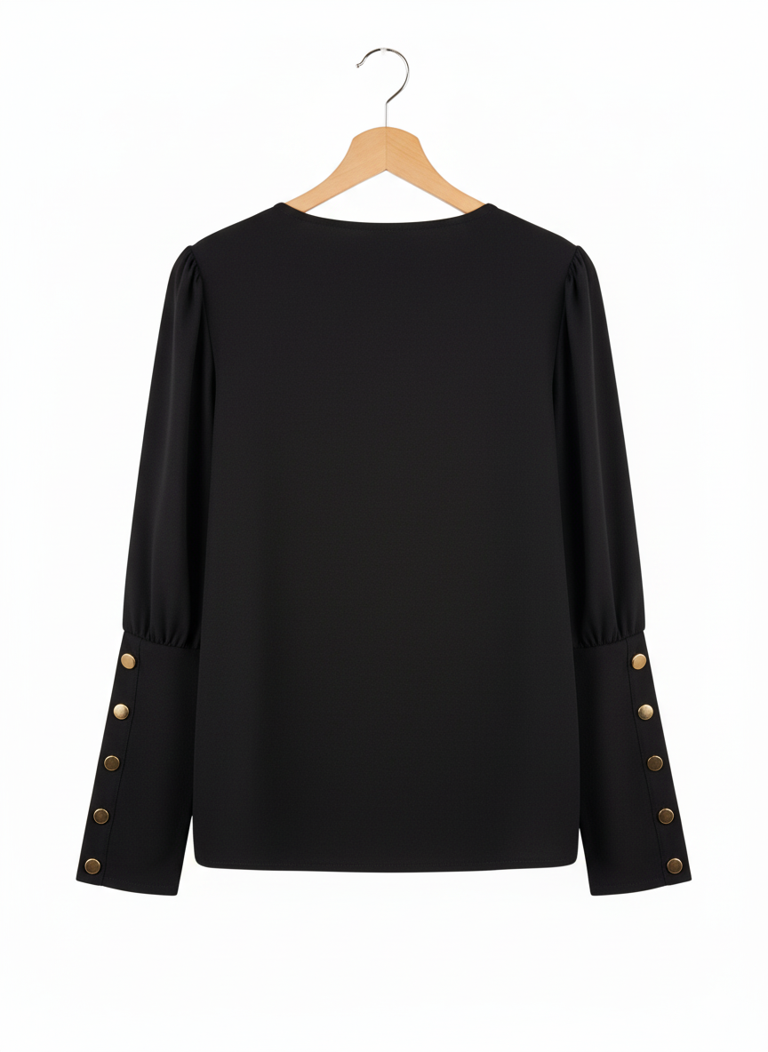 Blouse Femme Fluide Col V Manches Longues Coupe Élégante Confort Chic Bureau – Perla Chic | LyaMode
