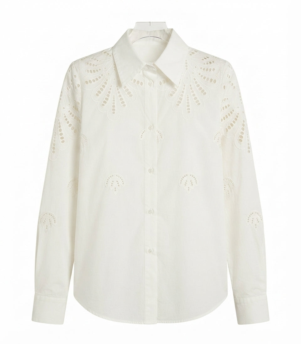 Chemise ÉVENTAIL Femme Ajourée 100% Coton | LyaMode
