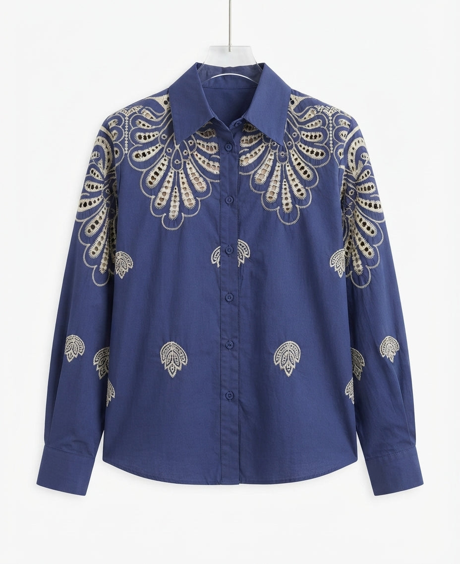 Chemise ÉVENTAIL Femme Ajourée 100% Coton | LyaMode