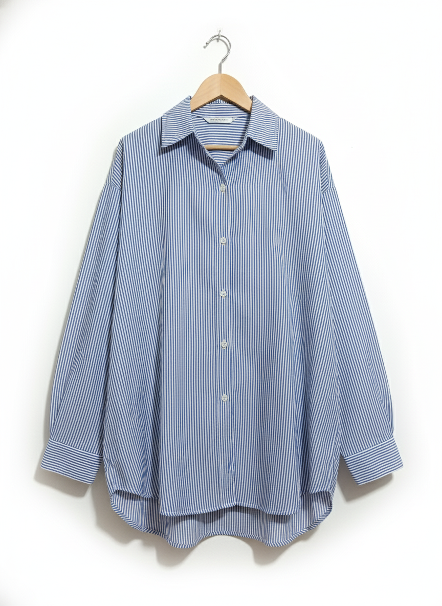 Chemise Rayée Femme Oversize Fluide Coupe Ample Manches Longues Casual Chic – Élégance Rayée | LyaMode