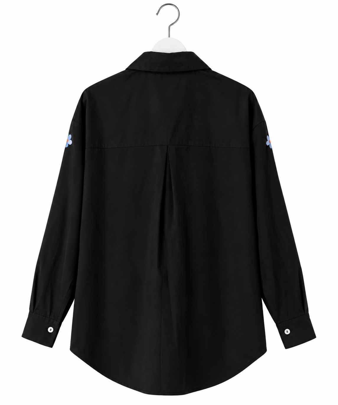 Chemise Marguerite noire à fleurs brodées | LyaMode
