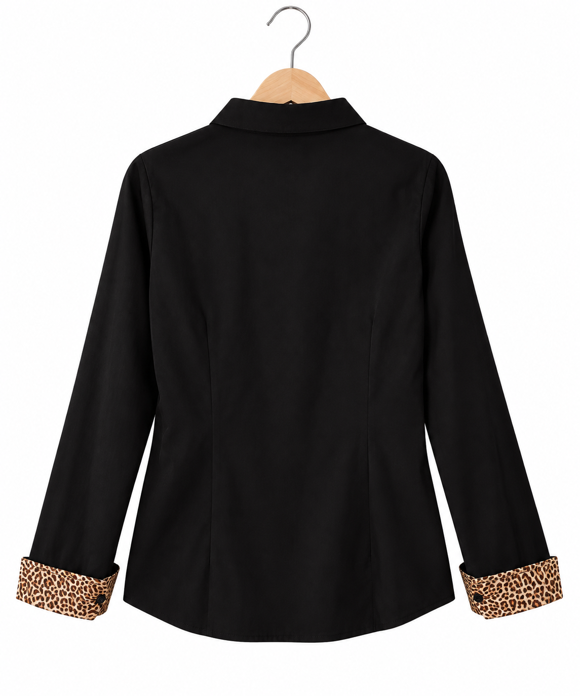 Chemise SAVANA noire détails léopard femme | LyaMode