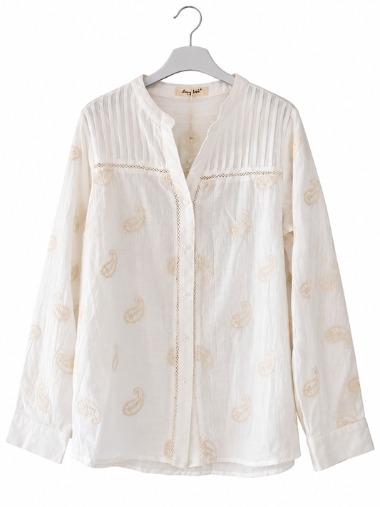 Chemise VOLUTES femme 100 % coton brodée | LyaMode