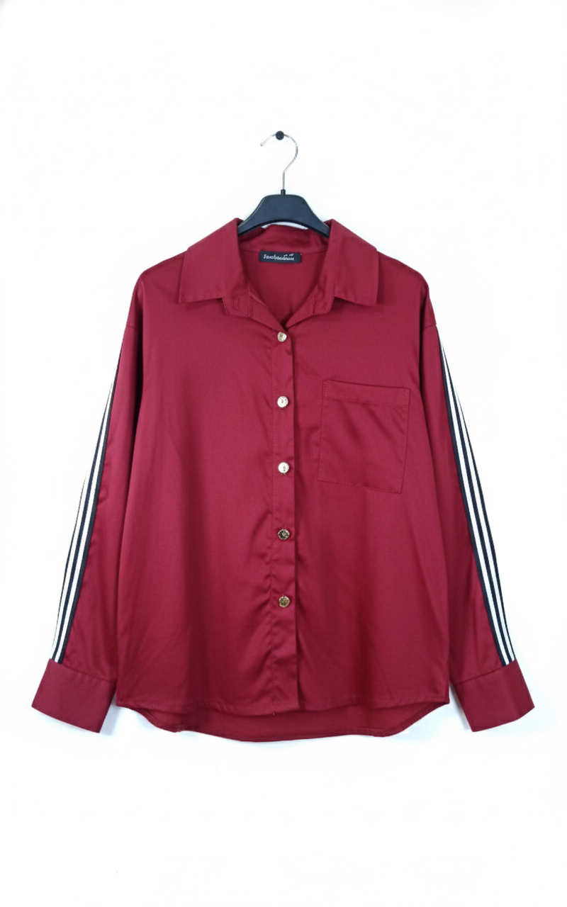Chemise femme rayures sport chic manches longues coton stretch coupe fluide confortable casual élégante bureau week-end taille unique | Stripes & Chic – LyaMode