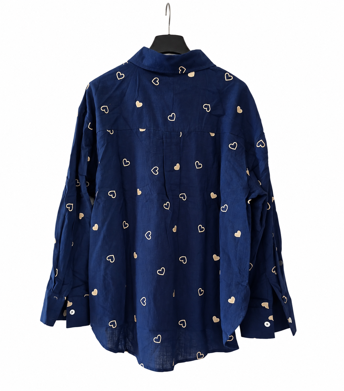 Chemise femme coton à cœurs brodés | LyaMode