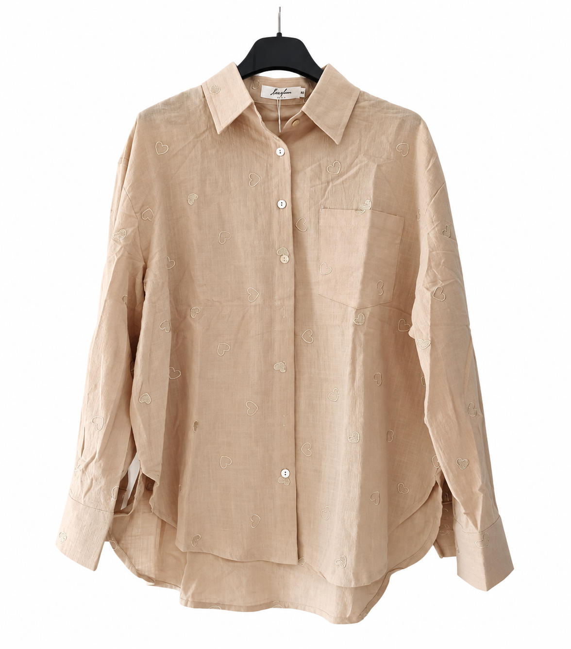 Chemise femme coton à cœurs brodés | LyaMode