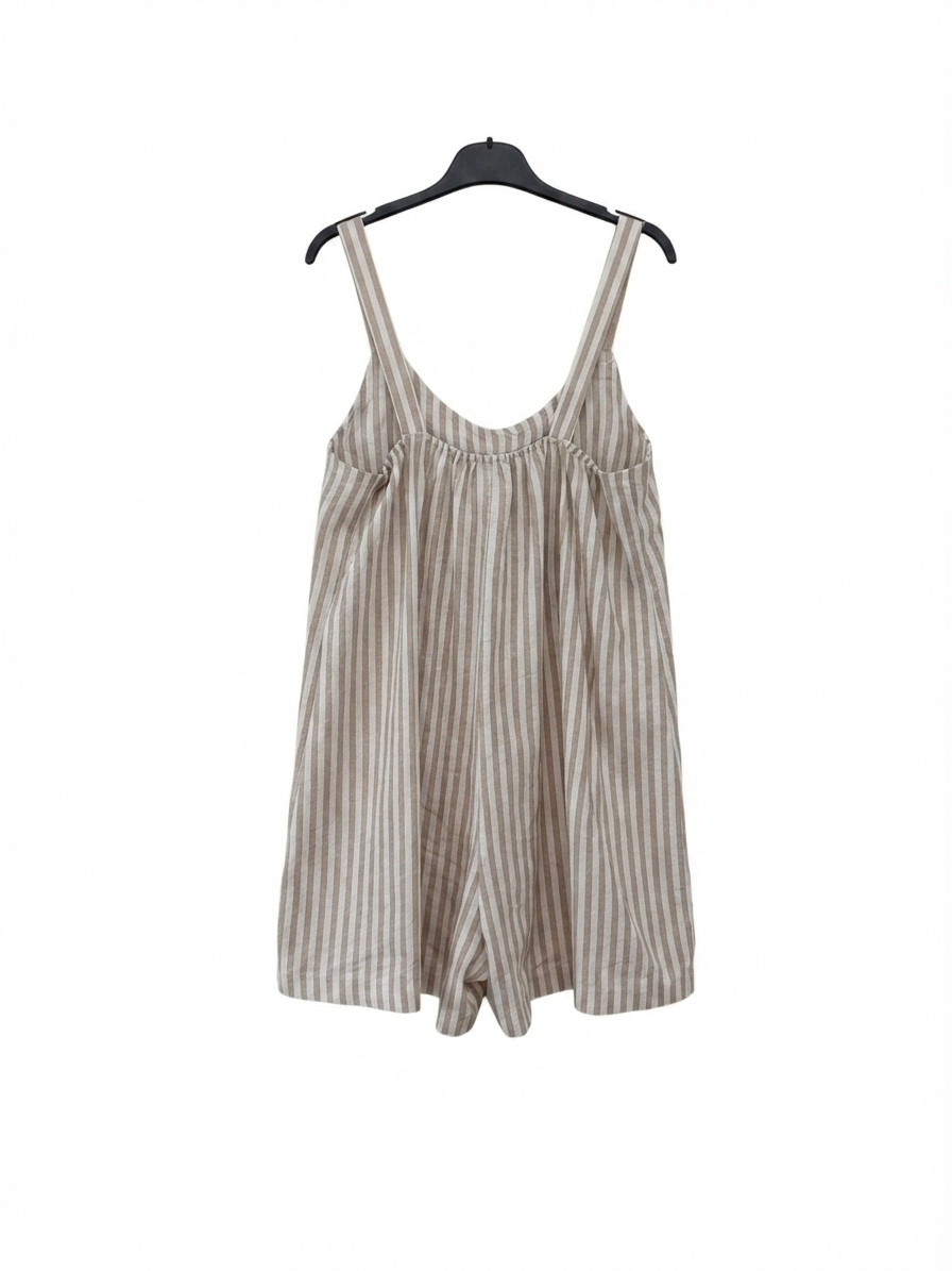Combi-short Riviera rayé en viscose et lin | LyaMode