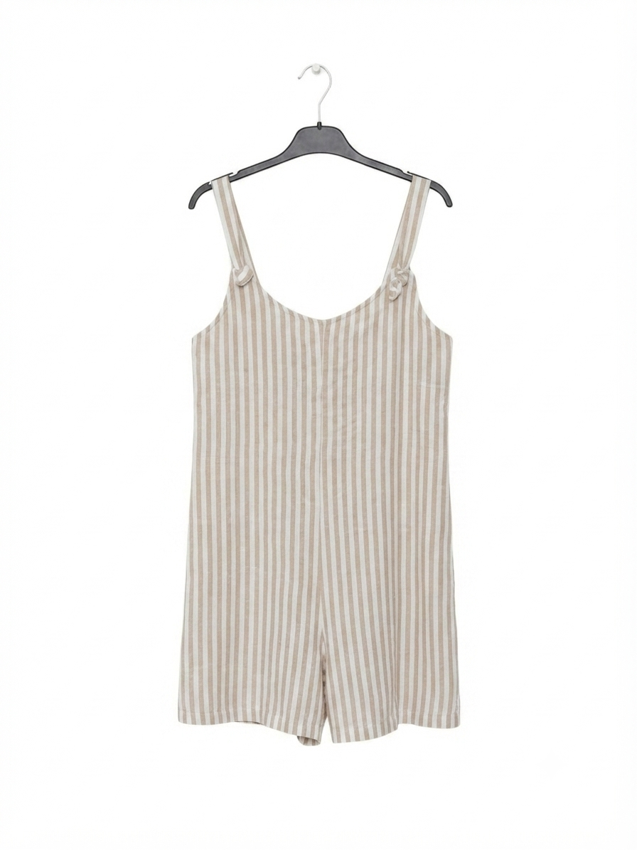 Combi-short Riviera rayé en viscose et lin | LyaMode