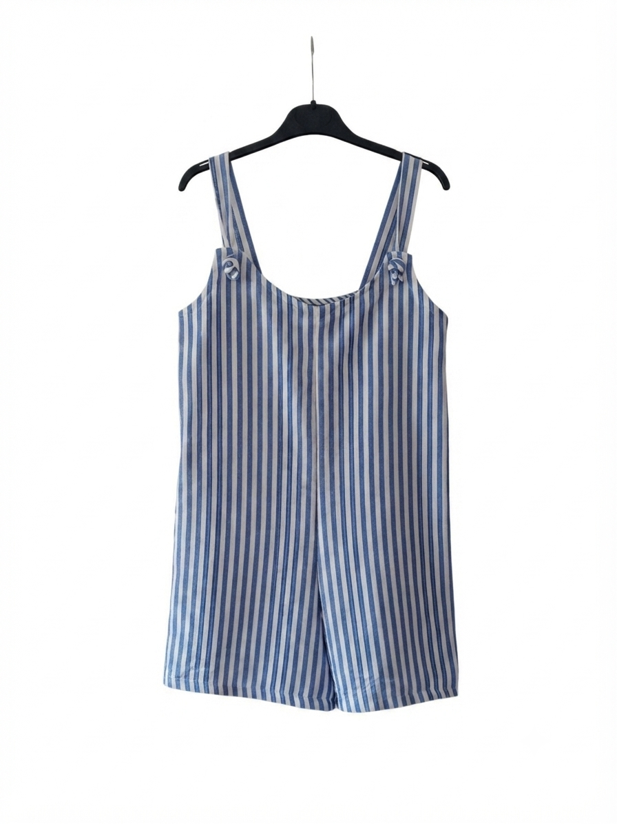 Combi-short Riviera rayé en viscose et lin | LyaMode