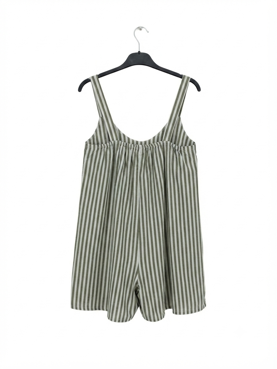 Combi-short Riviera rayé en viscose et lin | LyaMode
