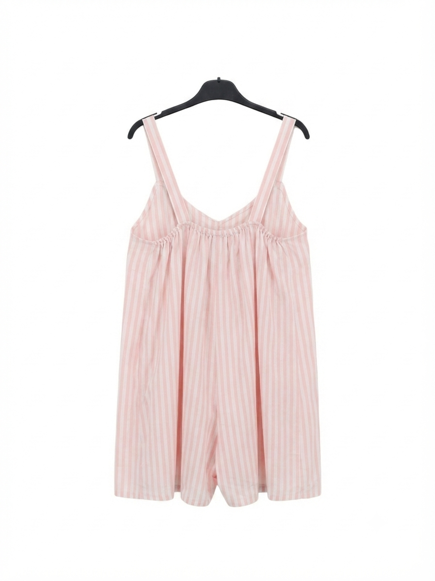 Combi-short Riviera rayé en viscose et lin | LyaMode