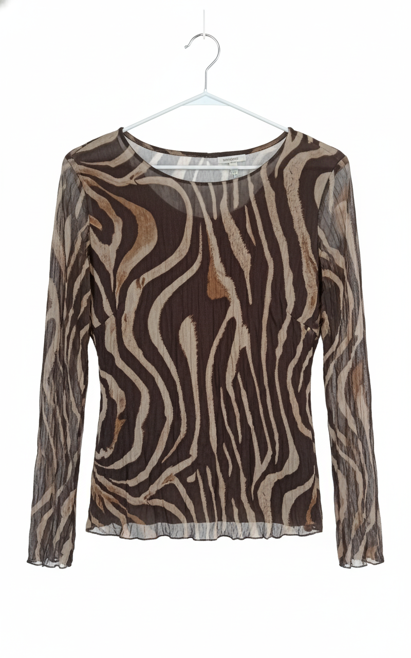 Haut Dentelle Imprimé Léopard Manches Longues Femme Fluide – WildFlow | LyaMode