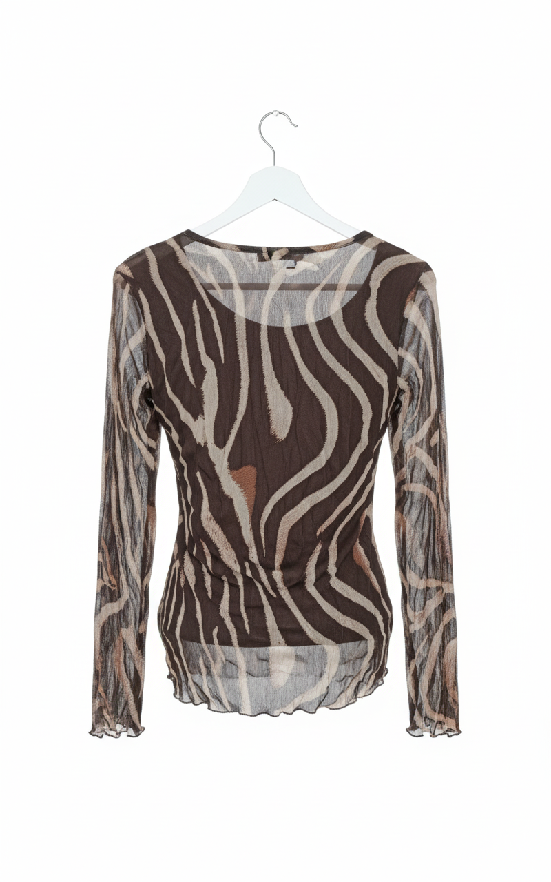 Haut Dentelle Imprimé Léopard Manches Longues Femme Fluide – WildFlow | LyaMode