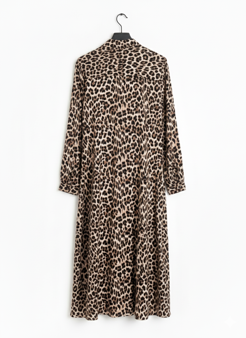 Robe-Chemise Femme Fluide Taille Unique Imprimé Léopard Coupe Ample Confort – Éclat Sauvage | LyaMode
