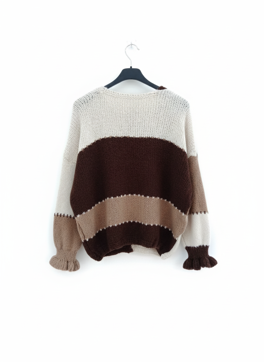 Gilet CocoonCardi – Cardigan maille épaisse ultra douce boutons dorés coupe loose chic confortable femme taille unique | LyaMode