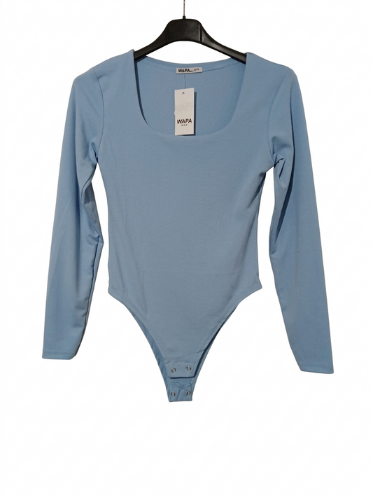 Body femme manches longues col carré ajusté élégant – Body Ligne Parfaite – LyaMode