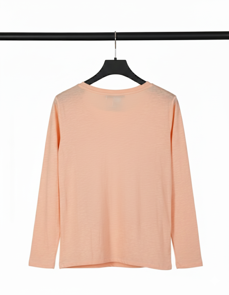 T-shirt femme manches longues coton col V imprimé léopard brillant coupe fluide confortable | Shiny Wild – LyaMode
