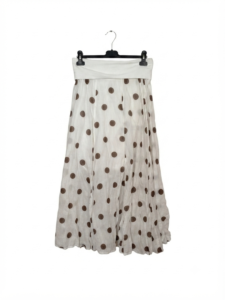 Jupe longue en coton à pois femme Taille Unique jusqu'au 42 100 % coton | LyaMode