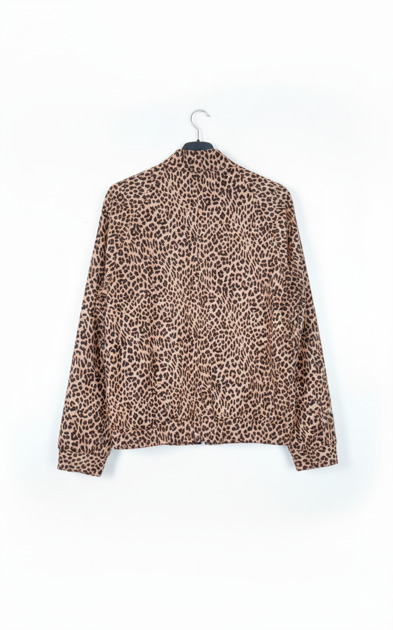 Veste femme léopard zippée coupe fluide légère stretch confortable style casual chic taille unique 34-40 | LéoChic – LyaMode