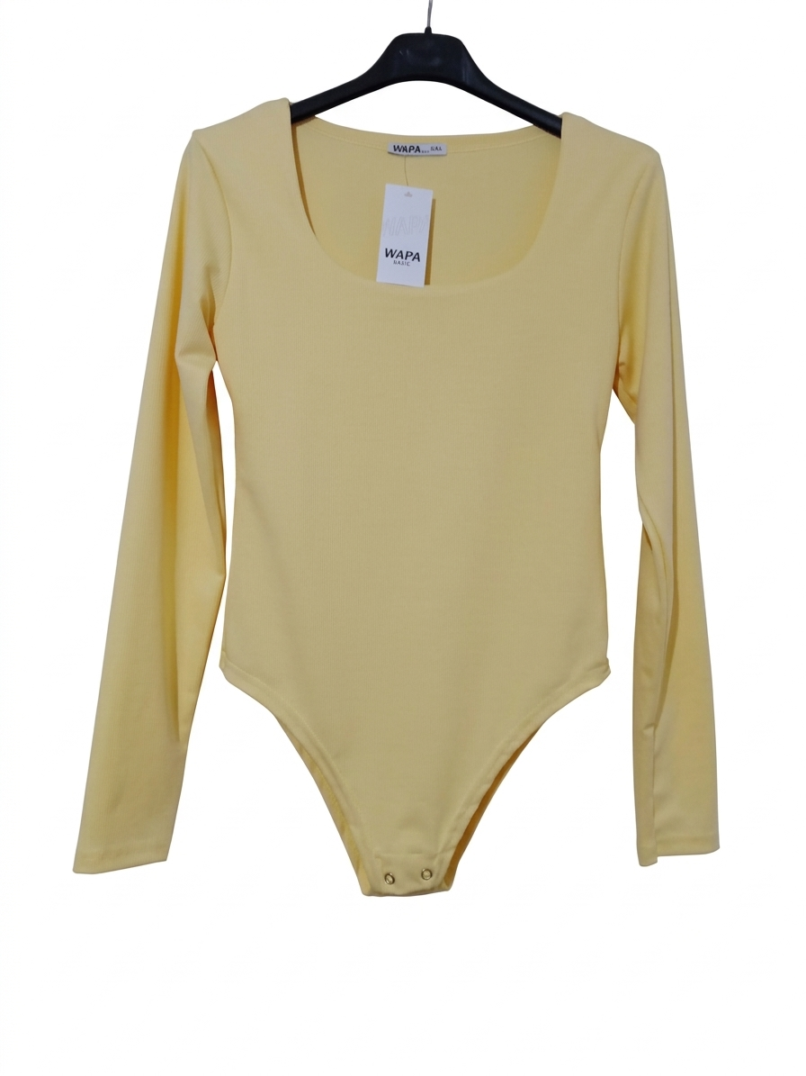 Body femme manches longues col carré ajusté élégant – Body Ligne Parfaite – LyaMode