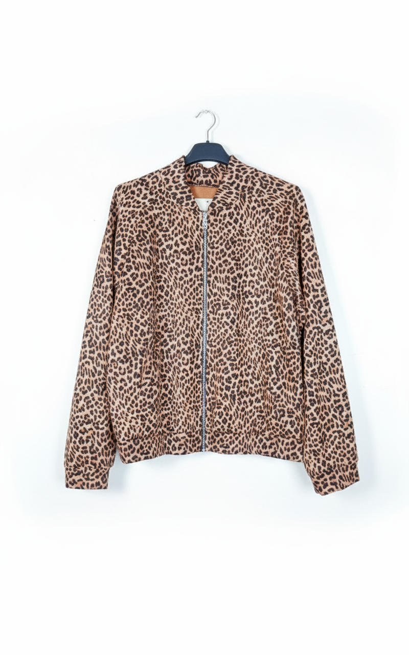 Veste femme léopard zippée coupe fluide légère stretch confortable style casual chic taille unique 34-40 | LéoChic – LyaMode