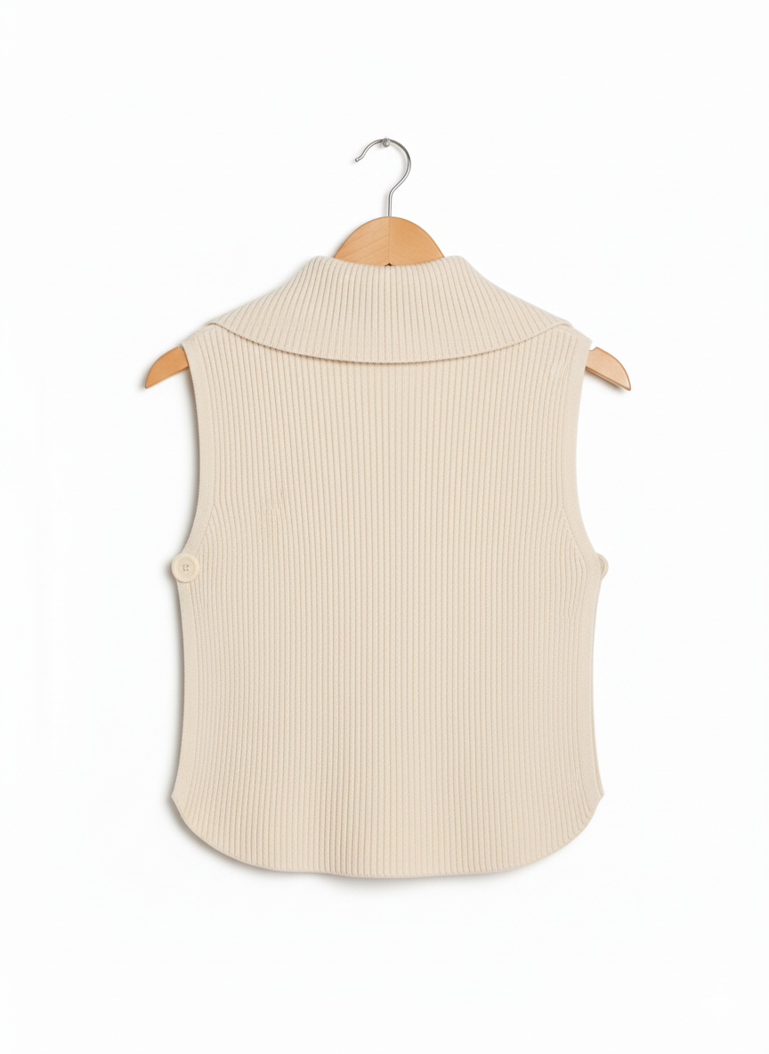Pull sans manches femme maille douce col zippé coupe confortable chic | Cozy Chic – LyaMode