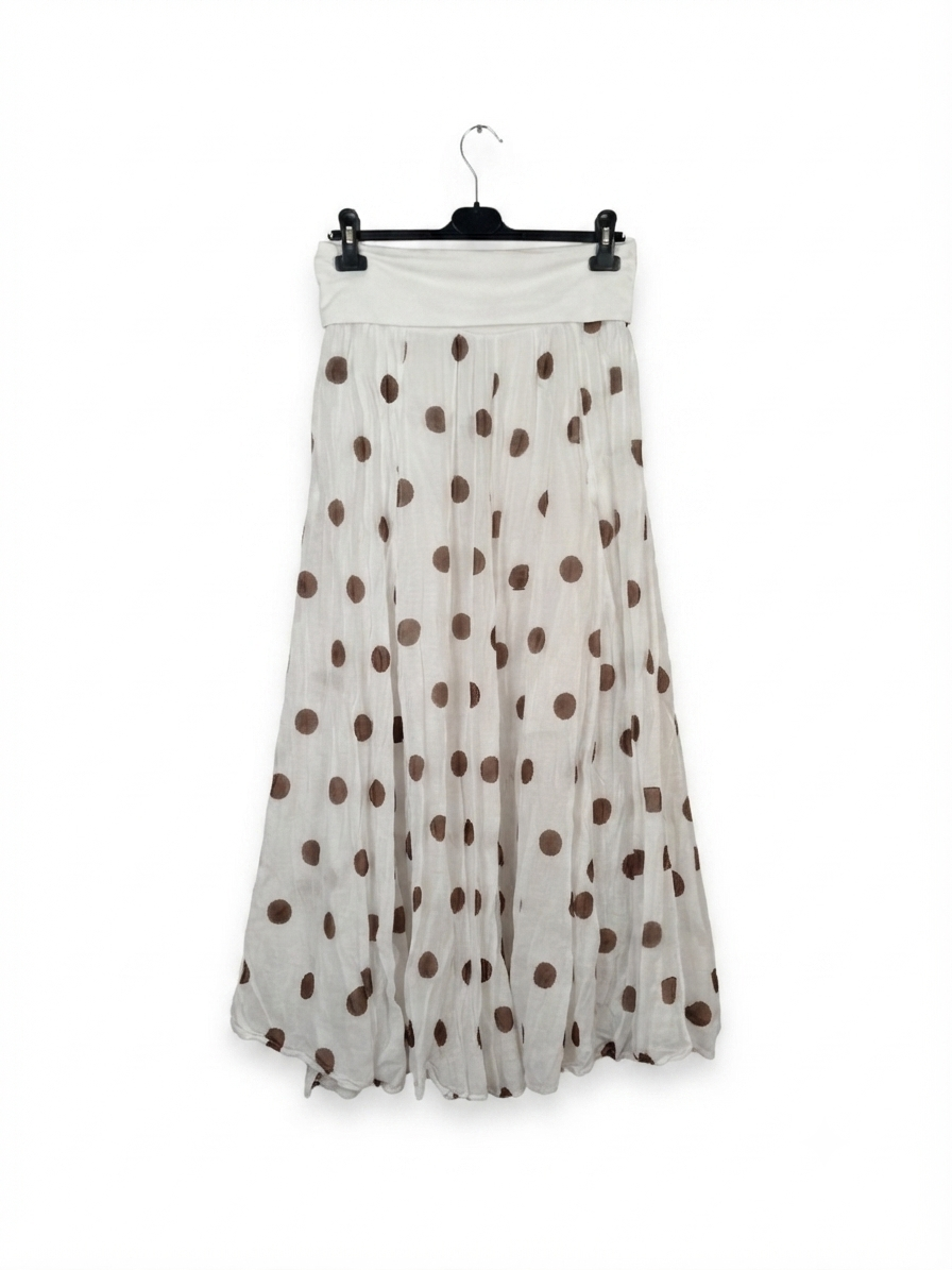 Jupe longue en coton à pois femme Taille Unique jusqu'au 42 100 % coton | LyaMode