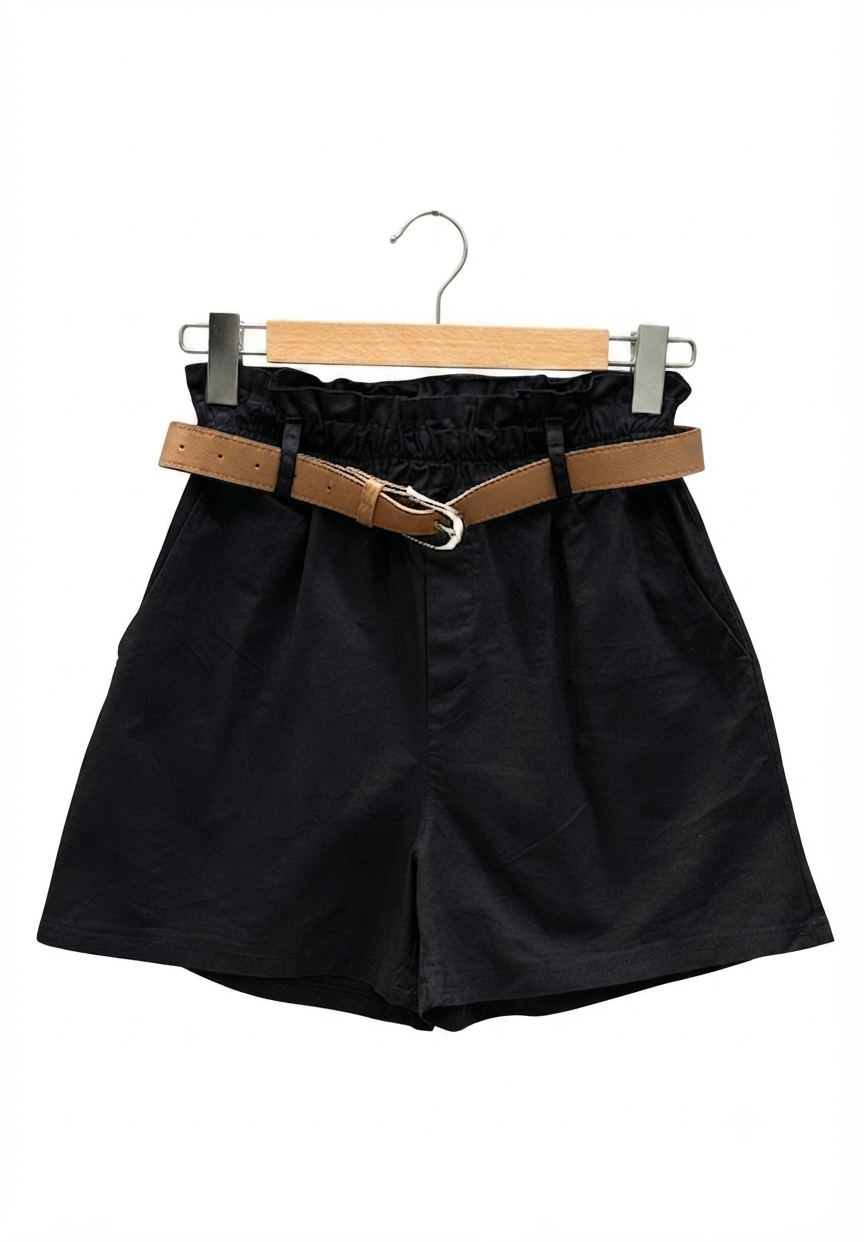 Short taille haute Horizon en coton avec ceinture | LyaMode