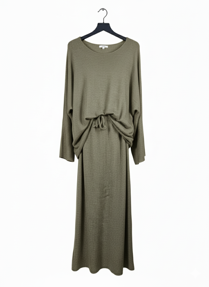 Ensemble femme 2 pièces haut ample + jupe longue fluide maille douce taille unique confortable chic quotidien | Magnolia – LyaMode