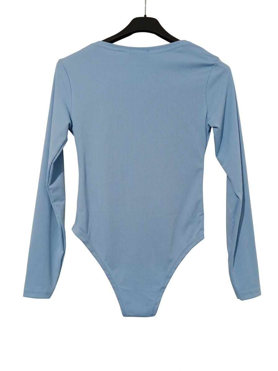 Body femme manches longues col carré ajusté élégant – Body Ligne Parfaite – LyaMode