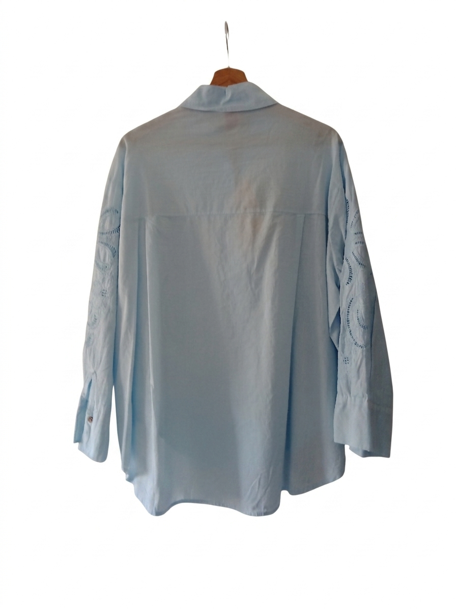 Chemise brodée femme oversize coton manches longues – Aura Brodée | LyaMode