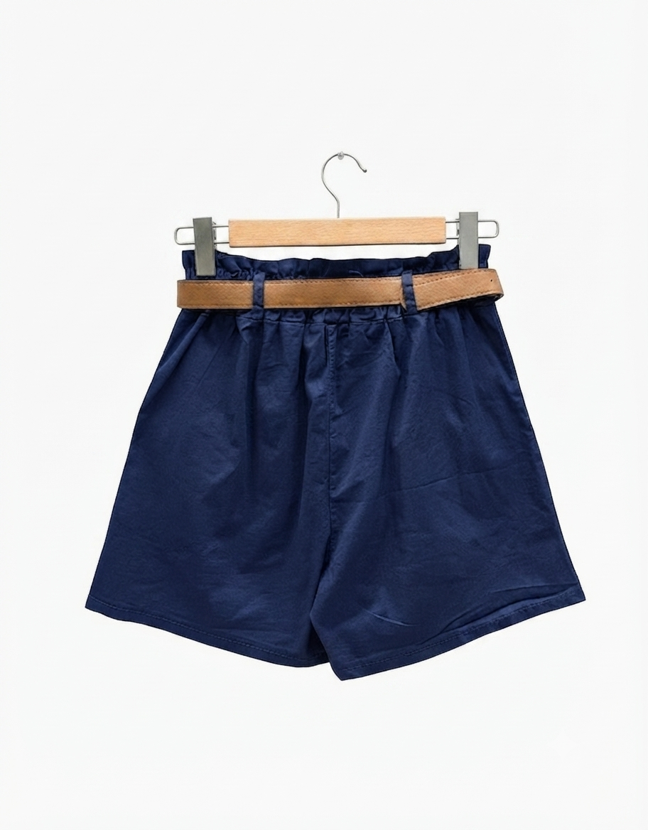 Short taille haute Horizon en coton avec ceinture | LyaMode